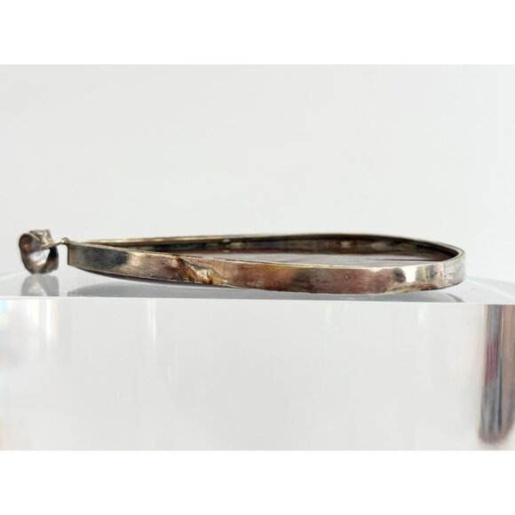 Kaleidescope Burgundy Jasper Teardrop Shaped Sterling Silver Vintage Pendant - Picture 5 of 11